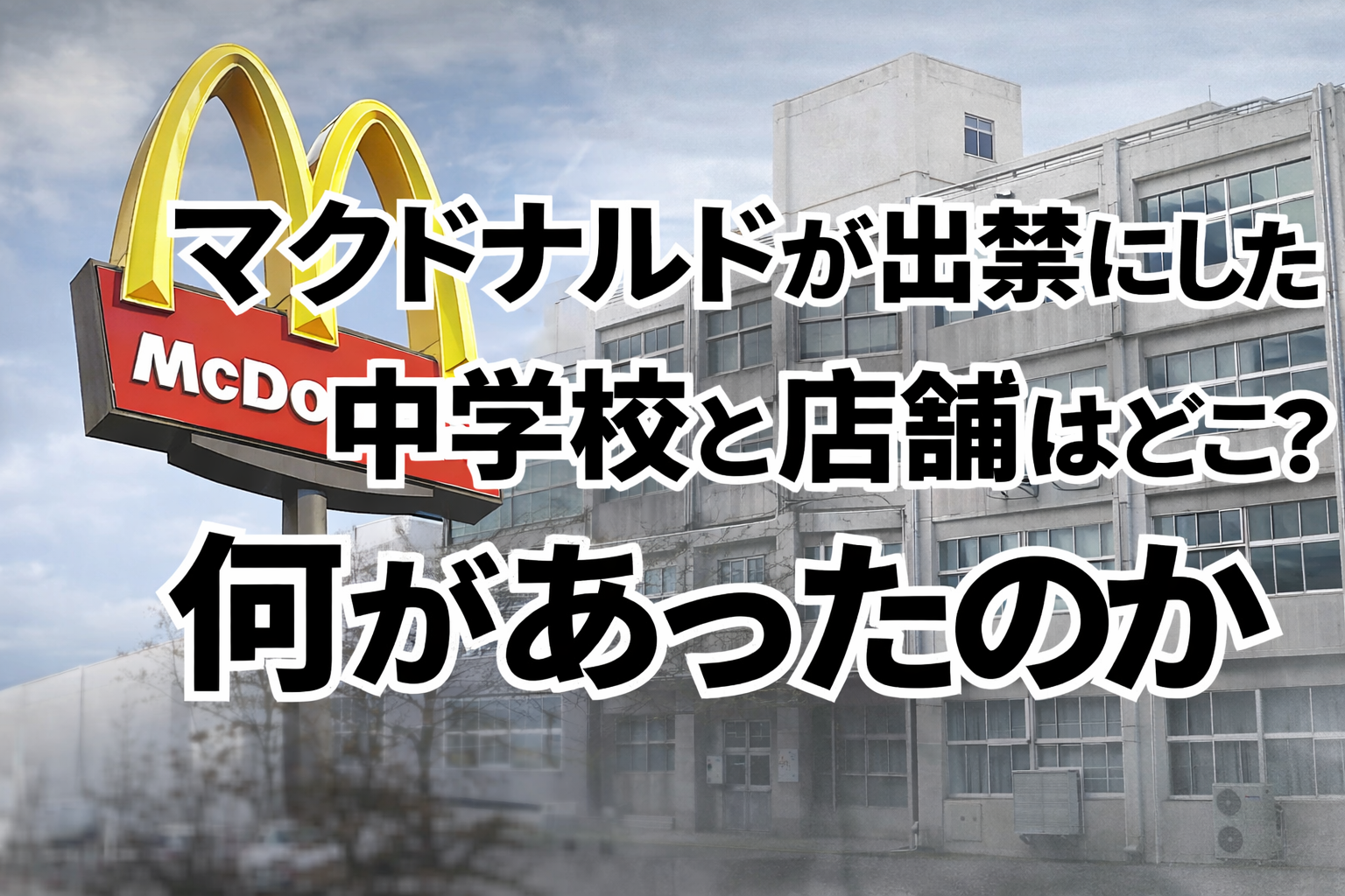 マクドナルドが出禁にした中学校と店舗はどこ？何があったのか